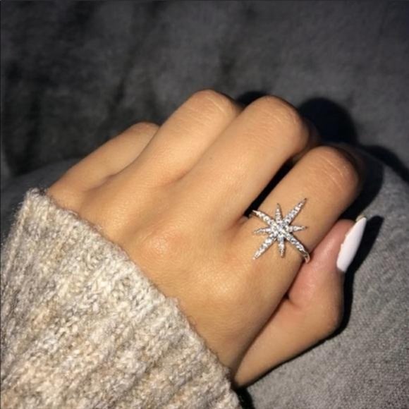 NEW 💍18K White Gold Shooting Star Ring - Picture 3 of 7